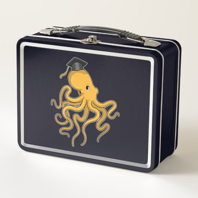 Lunch Box Octopus comme étudiant avec diplôme (Devant)