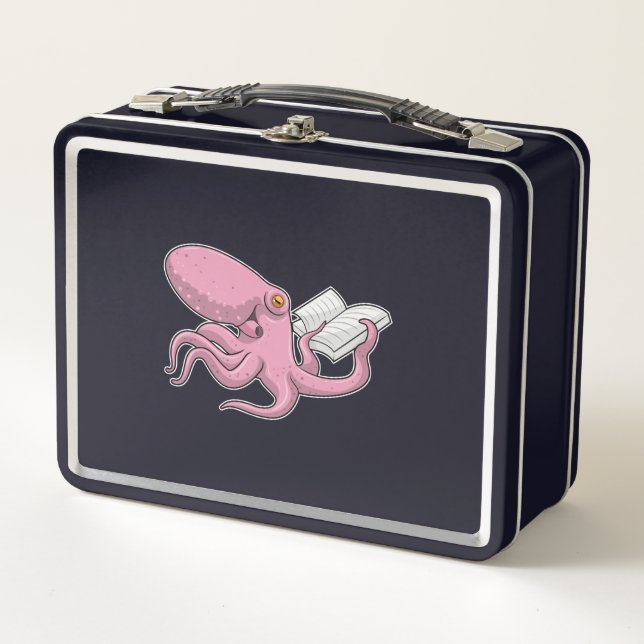 Lunch Box Octopus Nerd avec le livre (Devant)