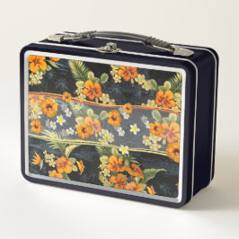 Lunch Box Orange Hibiscus Rétro Aloha Chemise Imprimer
