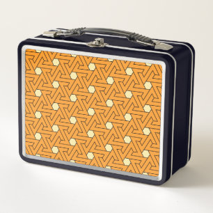 Lunch Box Oriental Orange Beige Triple Motif arabe