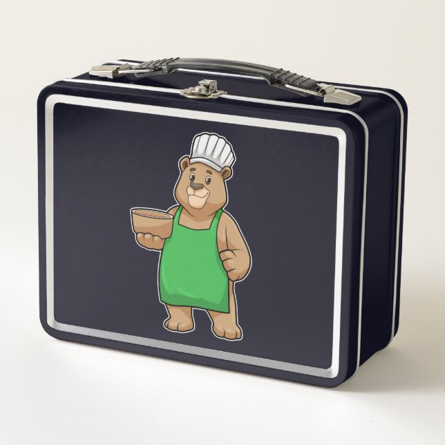 Lunch Box Ours comme cuire avec tablier de Cuisine et Bowl (Devant)