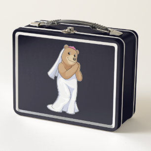 Lunch Box Ours comme mariée avec voile