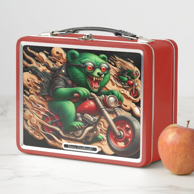 Lunch Box Ours élégant sur une moto (En situation)
