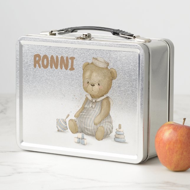 Lunch Box ours en peluche mignon en fleurs (En situation)