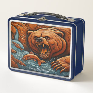 Lunch Box Ours rugissant conquérant les rapides sauvages