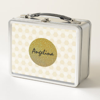 Lunch Box Paillettes dorées et beige amusantes