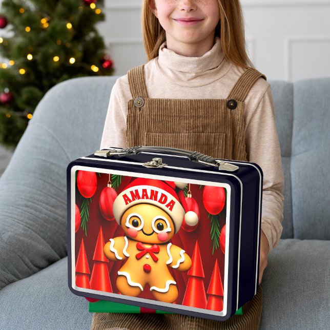 Lunch Box Pain d'épices Homme Noël Personnalisé Enfants (Créateur téléchargé)