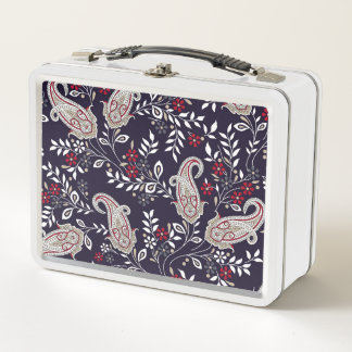 Lunch Box Paisley indien traditionnel, motif sans soudure.