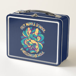 Lunch Box Paix dehors Milieu Bonjour Lycée Tie Dye 