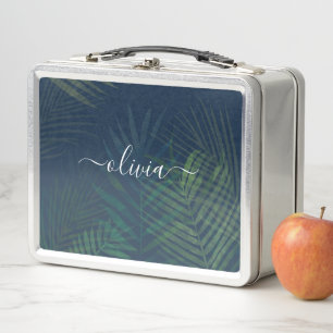 Lunch Box Palmiers vert foncé motif feuille