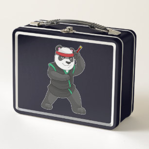 Lunch Box Panda comme Ninja en costume