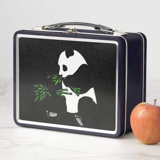Lunch Box Panda géant mange du bambou noir (En situation)