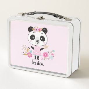 Lunch Box Panda rose mignon personnalisé