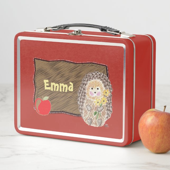 Lunch Box Panier-repas gai en métal d'enfant de hérisson (En situation)