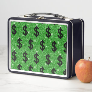 Lunch Box Panneau Dollar Noir Argent Entrepreneur Wall Stree
