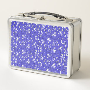 Lunch Box Papier peint baroque - motif de fleurs bleues