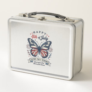 Lunch Box Papillon Patriotique Bonne Fête du 4 Juillet Desig