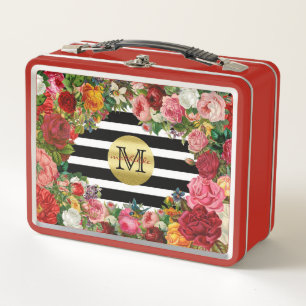 Lunch Box Parties scintillantes à la mode d'or de fleurs de