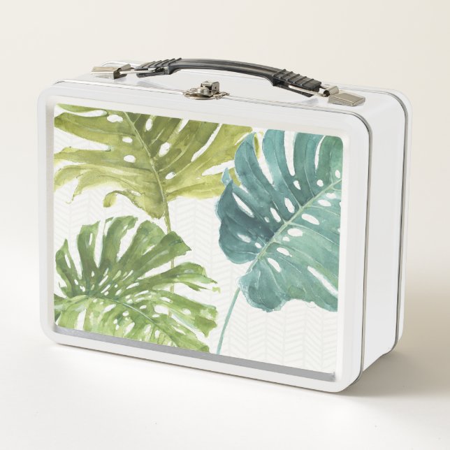 Lunch Box Paumes tropicales mélangées des verts | (Devant)