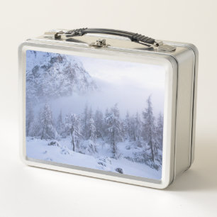 Lunch Box Pays merveilleux d'hiver, brouillard, forêt d'épin