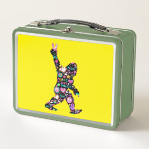 Lunch Box Peace Love Bigfoot Hippie Funny Bigfoot Lover