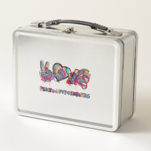 Lunch Box Peace Love Nurse Stethoscope Cute Nurse Tie Dye