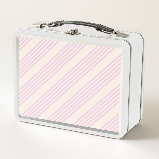 Lunch Box Peaches et crème cinq bandes motif (Devant)