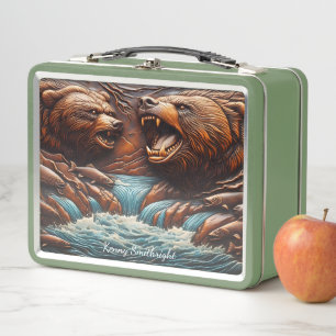 Lunch Box Pêche de l'ours dominant dans les courants sauvage