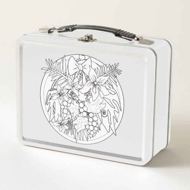 Lunch Box Peins-toi un motif tropical (Devant)
