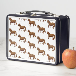 Lunch Box Peinture aquarelle marron poney de Chincoteague Ch