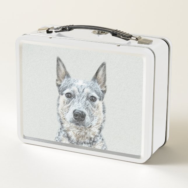 Lunch Box Peinture de chien de bétail australien - Beau art  (Dos)