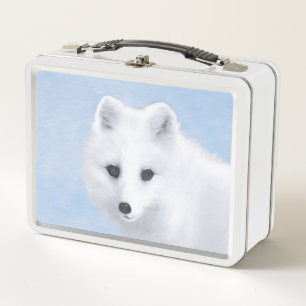 Lunch Box Peinture du Renard Arctique - Art Original sur la