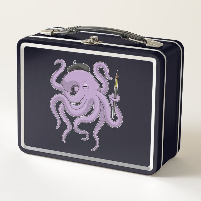 Lunch Box Peinture Octopus Peinture brosse (Devant)