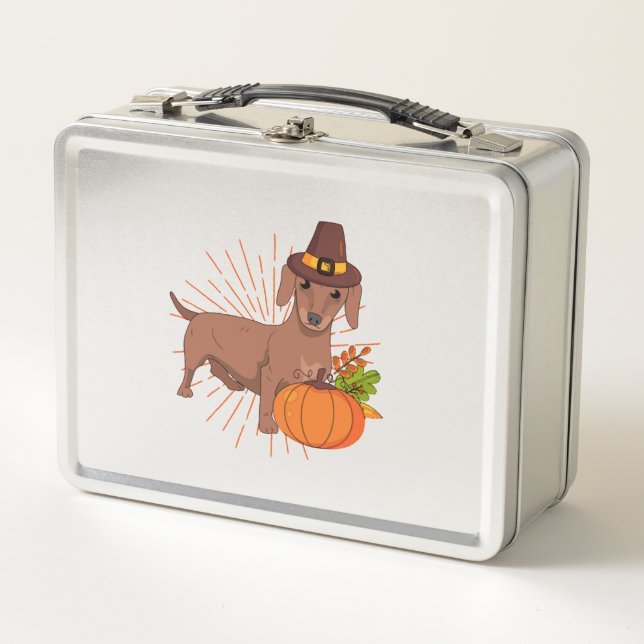 Lunch Box Pèlerin citrouille feuilles Thanksgiving (Devant)