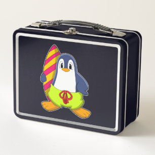 Lunch Box Penguin comme surfer avec Surfer