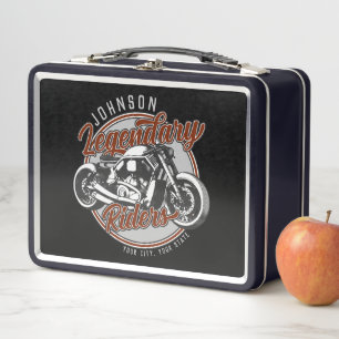 Lunch Box Personalized Motorcycle Legendary Rider Biker