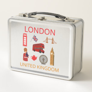 Lunch Box Personnalisé Londres Landmarks Voyage Thème