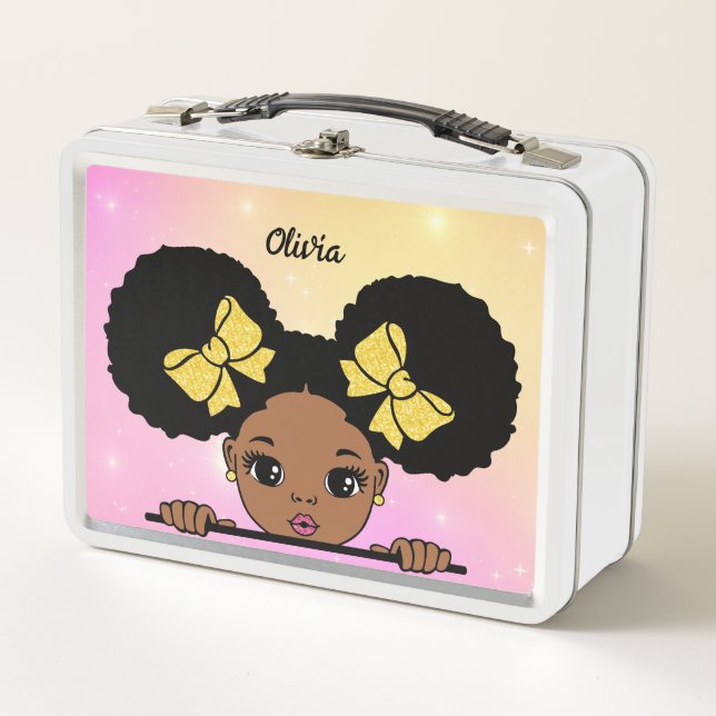 Lunch Box Personnalisée Puff Hair fille bébé (Devant)