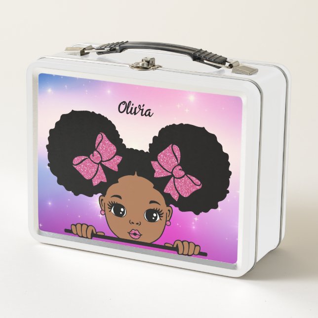Lunch Box Personnalisée Puff Hair fille bébé (Devant)