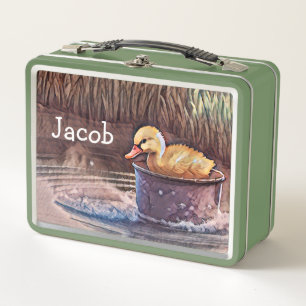 Lunch Box Petit Canard Jaune Jouant Dans Le Seau