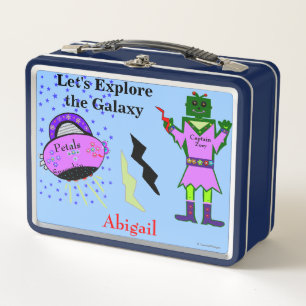 Lunch Box Petit Capitaine Zoey Green Girl Robot Pink