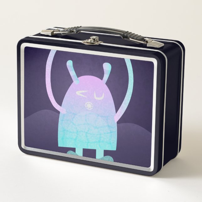 Lunch Box Petit Monstre Bleu Mignon (Devant)