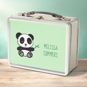Lunch Box Petit Panda mignonne avec un bâton en bambou vert