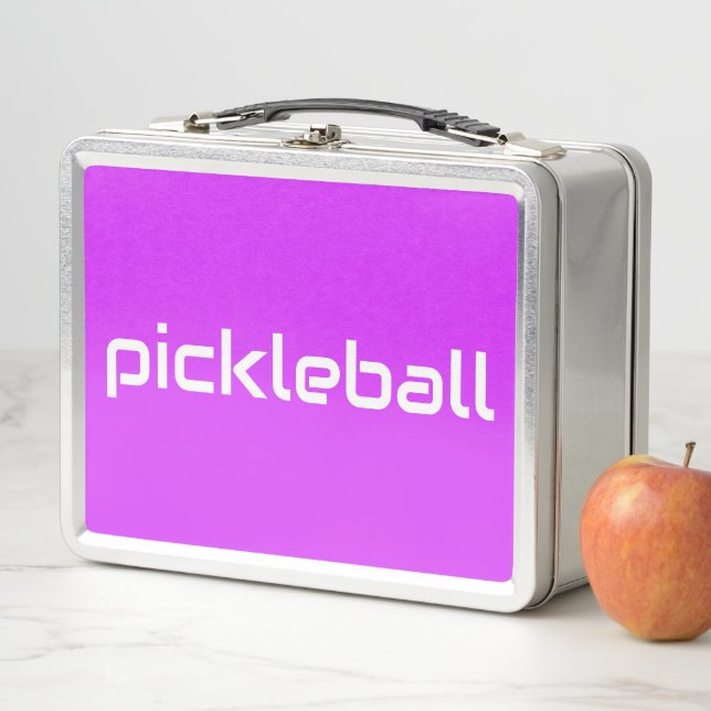 Lunch Box PICKLEBALL Blanc Épais Sur Rose Tropical Lumineux (En situation)