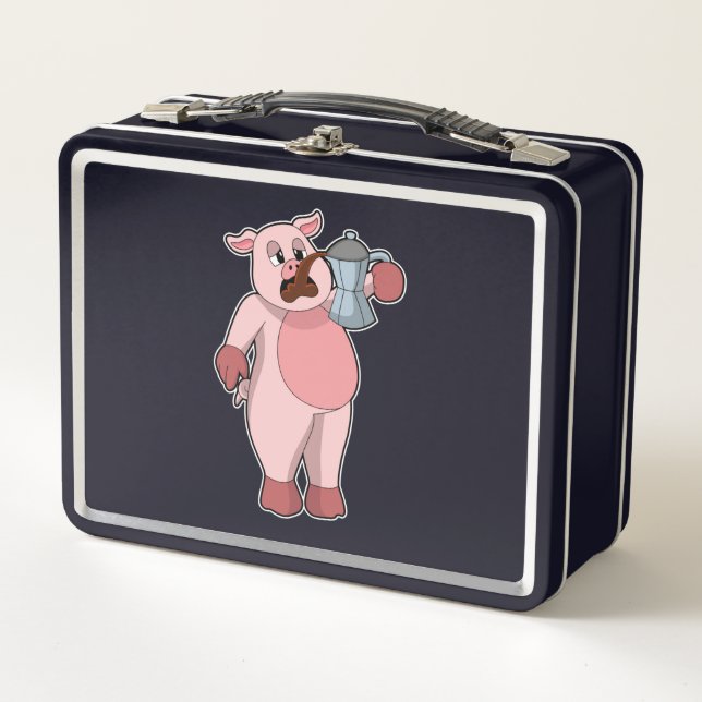 Lunch Box Pig with coffee pot (Devant)