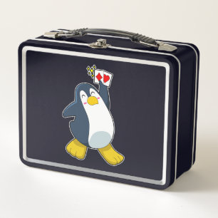 Lunch Box Pingouin au Poker avec cartes de Poker