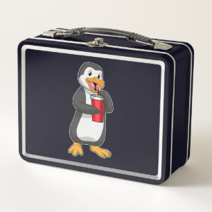 Lunch Box Pingouin avec tasse à boire avec paille