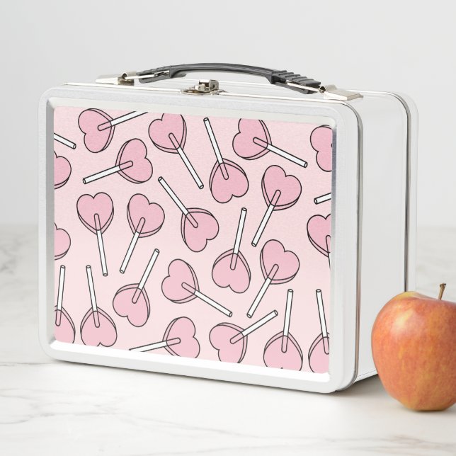 Lunch Box Pink Lollipops, Heart Lollipops, Lollipop Pattern (En situation)