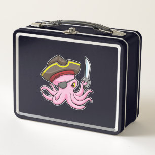 Lunch Box Pirate de pieuvre avec patch Sabre et Oeil