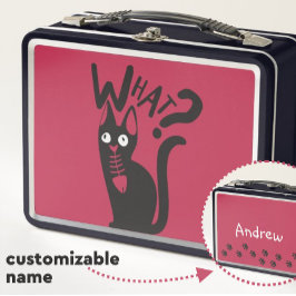 Lunch Box Plaisanterie amusante Chat de dessin noir sur Mage